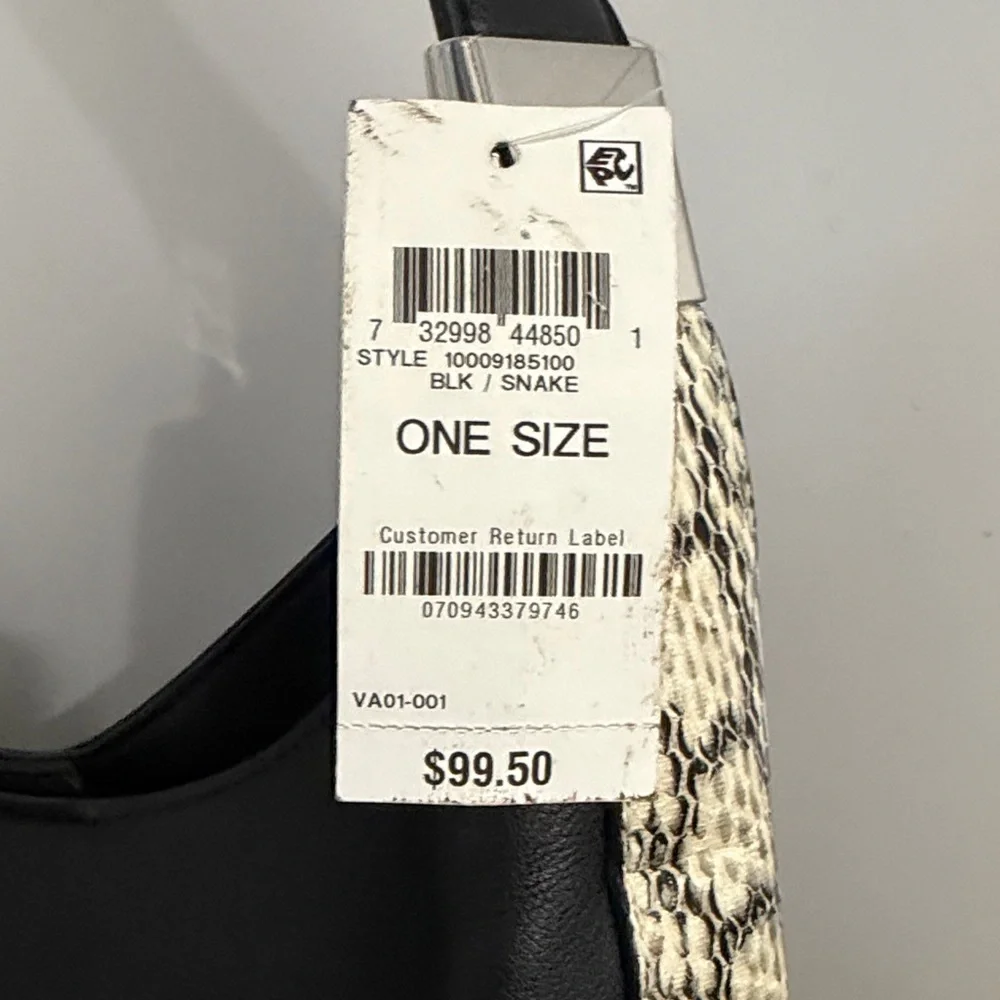 NWT Elegant Alfani Black and Snakeskin Women's Hobo Bag